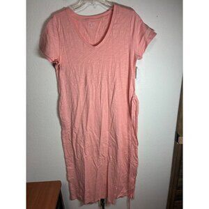 NWT Amazon Essentials Maxi T-Shirt Dress Casual Short Sleeve Pink Size Large